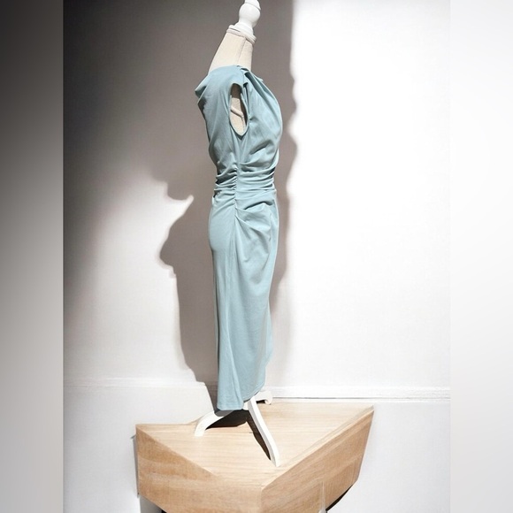 🌻NEW NWOT NIKKI LUND Sky Off Shoulder Midi Sheath Dress Size XL | $157 Retail - Picture 6 of 11